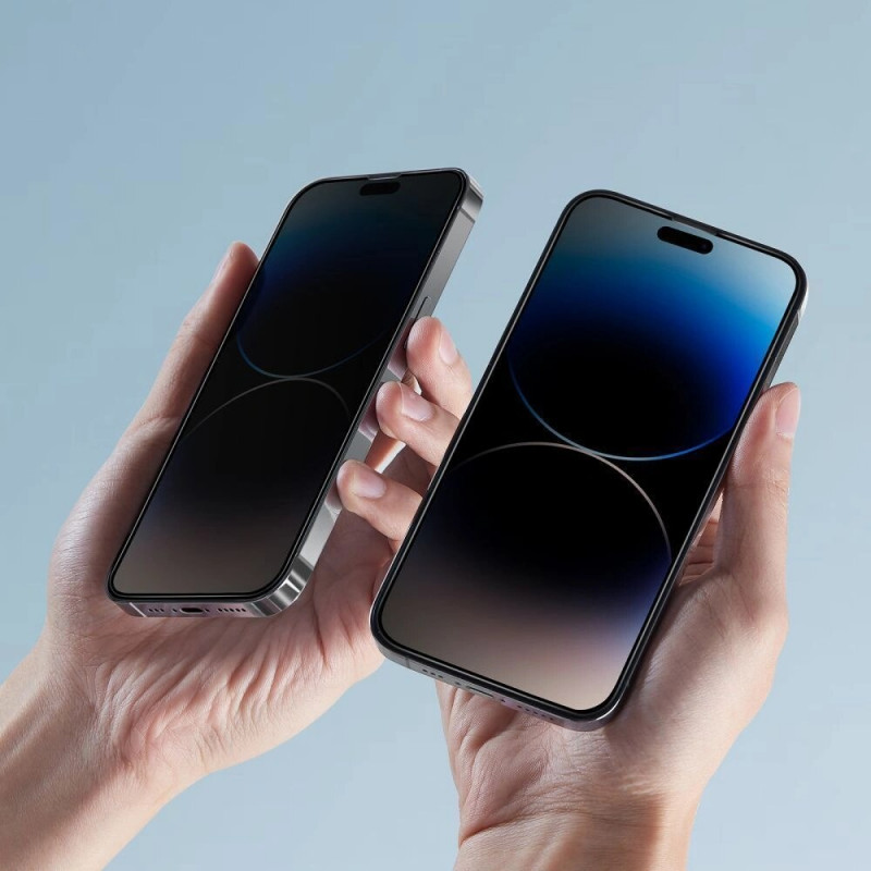 Tech-Protect Anti Spy Glass Pro+ Sichtschutz-Panzerglas für Apple iPhone 17e / 16e / 14 / 13 Pro / 13 (2 Stk.), Schwarz