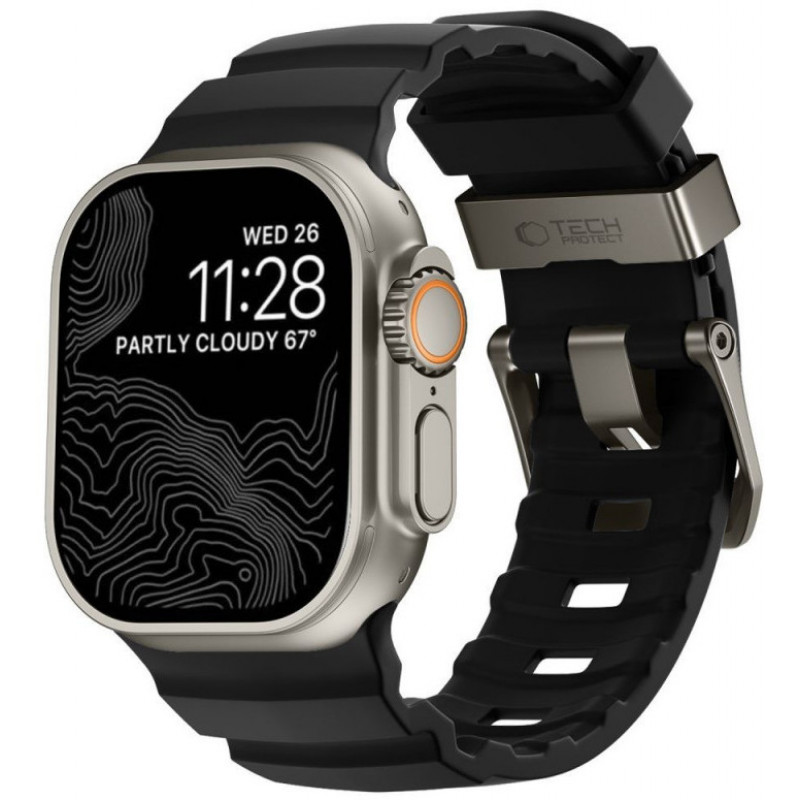 Tech-Protect Motion Apple Watch 8 / 9 / 10 / 11 / 12 / SE / Ultra 44/45/46/49 mm Armband, Schwarz