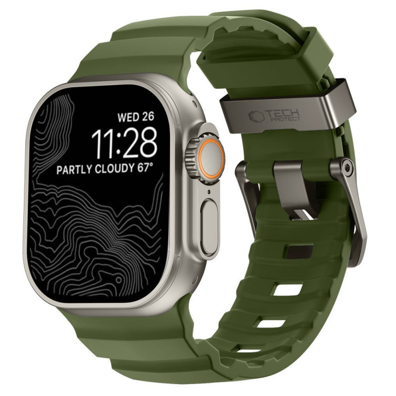 Tech-Protect Motion Apple Watch 8 / 9 / 10 / 11 / 12 / SE / Ultra 44/45/46/49 mm Armband, Tactical Green