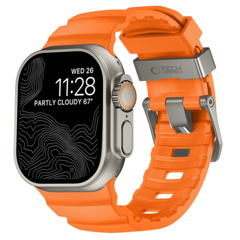 Tech-Protect Motion Apple Watch 8 / 9 / 10 / 11 / 12 / SE / Ultra 44/45/46/49 mm Armband, Signal Orange