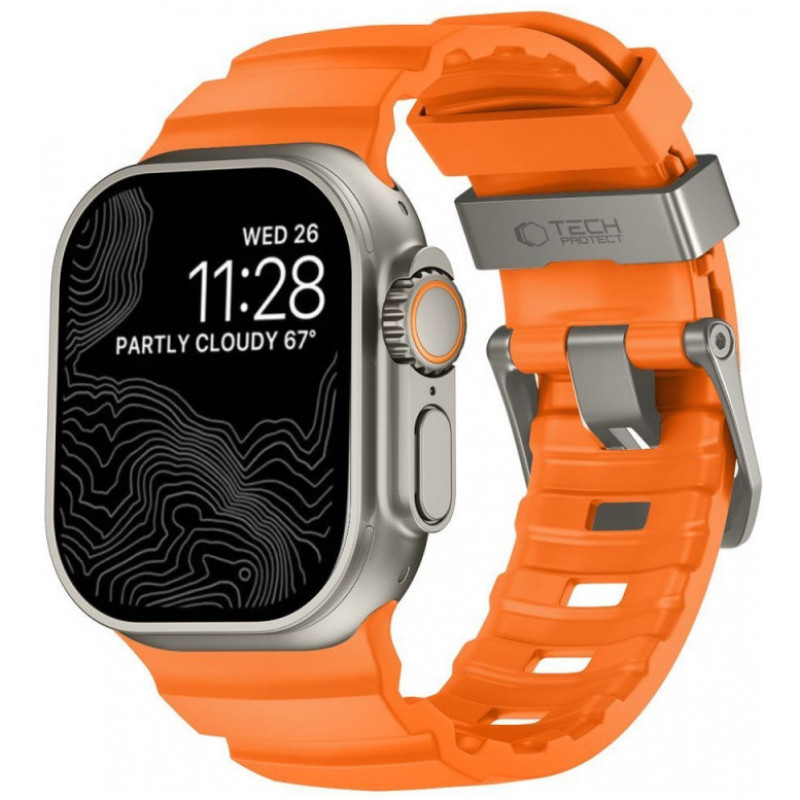 Tech-Protect Motion Apple Watch 8 / 9 / 10 / 11 / 12 / SE / Ultra 44/45/46/49 mm Armband, Signal Orange