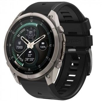 Tech-Protect Silikon Armband für Garmin Fenix 5 / 6 / 6 Pro / 7 / 8 / 8 Pro / E / 9 / 9 Pro 51 mm, Obsidian Black
