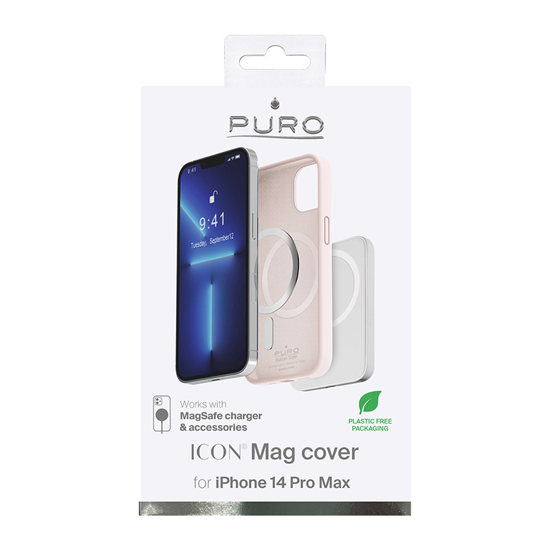 Puro ICON MAG MagSafe Silikonhülle für Apple iPhone 14 Pro Max, Dusty Pink