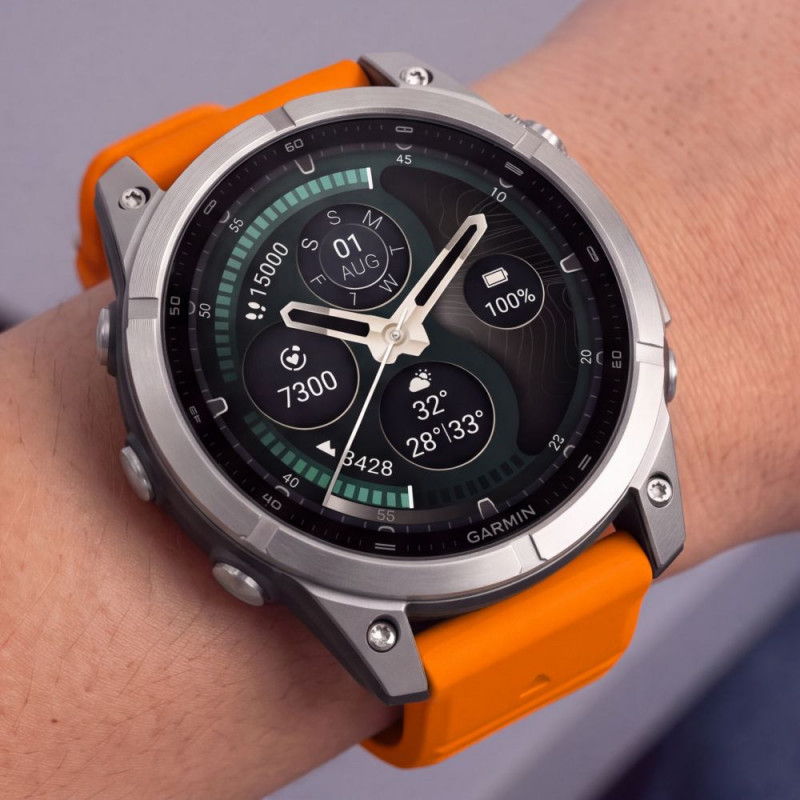Tech-Protect Silikonarmband für Garmin Fenix 5 / 6 / 6 Pro / 7 / 8 / 8 Pro / E / 9 / 9 Pro 51 mm, Signal Orange