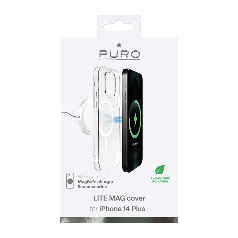 Puro Litemag MagSafe Hülle für Apple iPhone 14 Plus / 15 Plus, Transparent