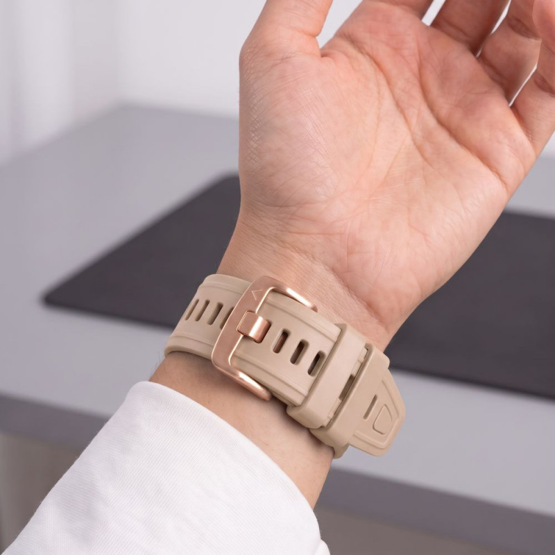 Tech-Protect Silikon-Uhrenarmband für Garmin Fenix 5s / 5s Plus / 6s / 6s Pro / 7s / 8 / 9 / 9 Pro 43 mm, Walnut