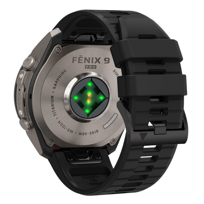 Tech-Protect Silikon-Armband für Garmin Fenix 5 / 6 / 6 Pro / 7 / 8 / 8 Pro / E / 9 / 9 Pro 47 mm, Obsidian Black