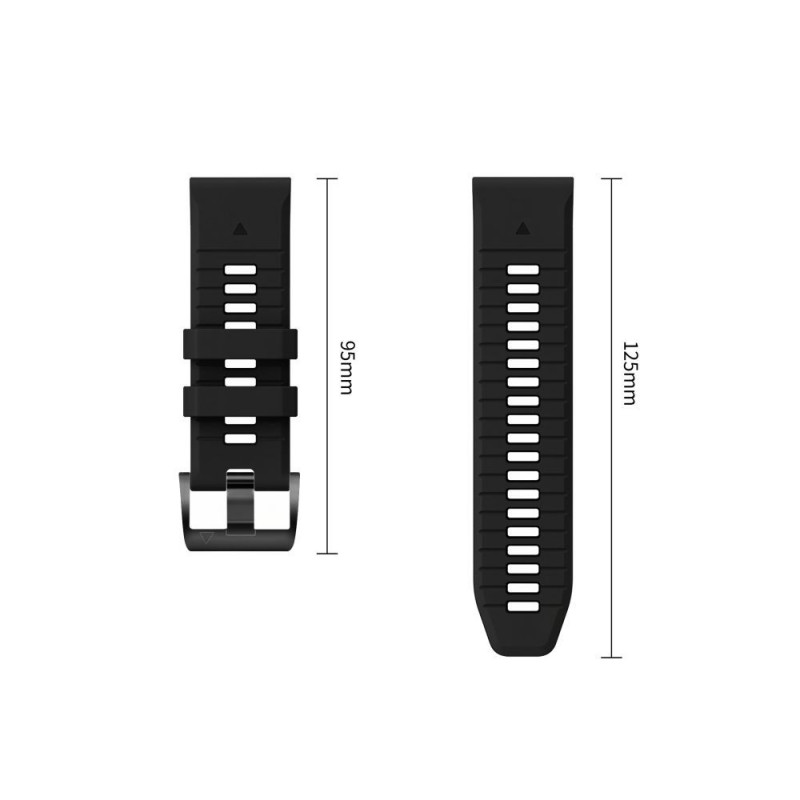 Tech-Protect Silikon-Armband für Garmin Fenix 5 / 6 / 6 Pro / 7 / 8 / 8 Pro / E / 9 / 9 Pro 47 mm, Obsidian Black