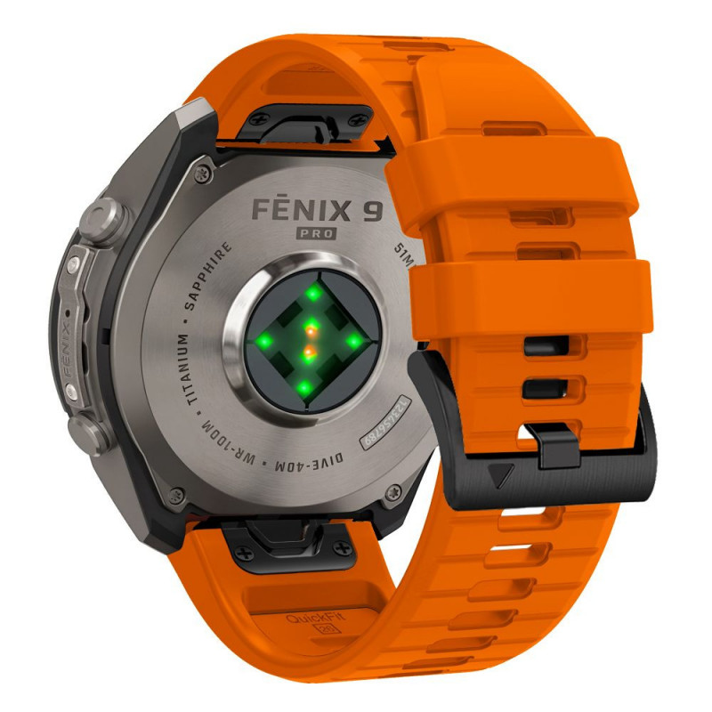 Tech-Protect Silikon-Uhrenarmband für Garmin Fenix 5 / 6 / 6 Pro / 7 / 8 / 8 Pro / E / 9 / 9 Pro 47 mm, Signal Orange