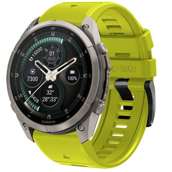 Tech-Protect Silikon-Armband für Garmin Fenix 5 / 6 / 6 Pro / 7 / 8 / 8 Pro / E / 9 / 9 Pro 51 mm, Volt Lime