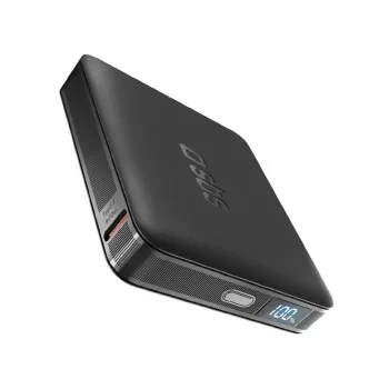 SBS HD 10W 5000mAh USB-C Powerbank mit LCD-Anzeige, Schwarz