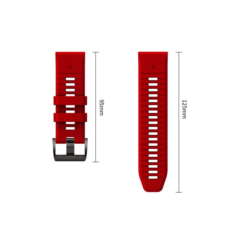 Tech-Protect Silikon-Armband für Garmin Fenix 5 / 6 / 6 Pro / 7 / 8 / 8 Pro / E / 9 / 9 Pro 51 mm, Crimson Red