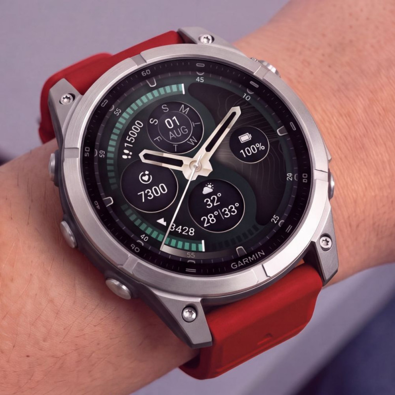 Tech-Protect Silikon-Armband für Garmin Fenix 5 / 6 / 6 Pro / 7 / 8 / 8 Pro / E / 9 / 9 Pro 51 mm, Crimson Red