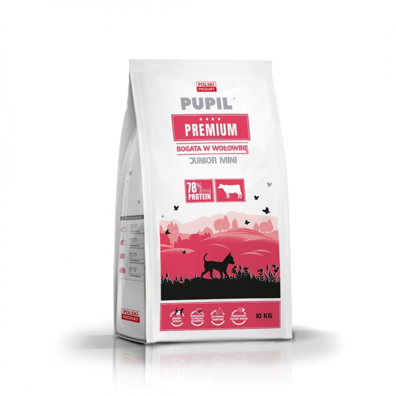PUPIL Premium Junior Mini Rich in Beef Trockenfutter für Hunde, 10 kg