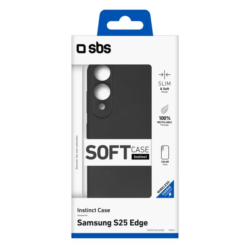 SBS Instinct Hülle für Samsung Galaxy S25 Edge, Schwarz