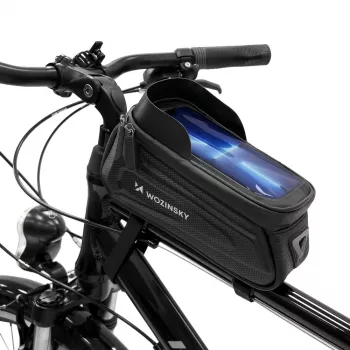 Wozinsky WBB28BK Fahrrad-Rahmentasche mit Handyhülle, 1,7 L, schwarz