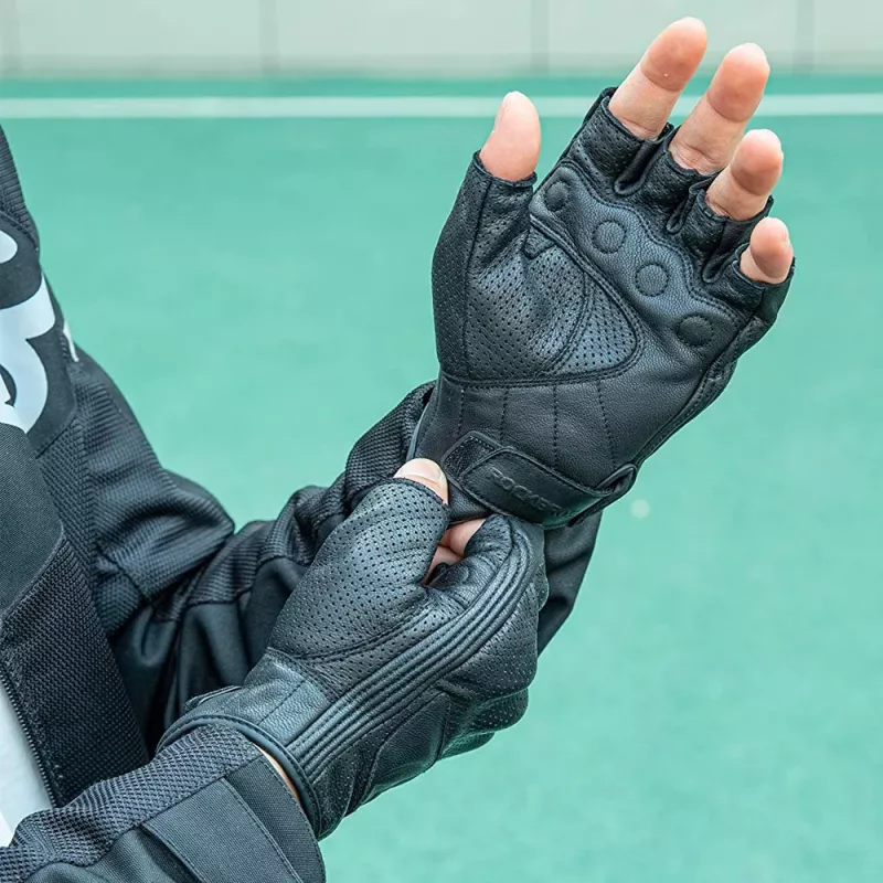 Rockbros 16220006005 Motorradhandschuhe aus Kunstleder, Größe XXL, schwarz