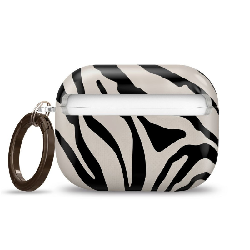 Tech-Protect Lamano Hülle für Apple AirPods Pro 3 mit Karabiner, Nature Muse (Schwarz und Beige)
