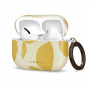 Tech-Protect Lamano Hülle für Apple AirPods Pro 3 mit Karabiner, Lemon Haze (Gelb und Weiß)