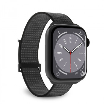 Puro Nylon-Sportarmband PUR643 für Apple Watch 40/41/42 mm, Schwarz
