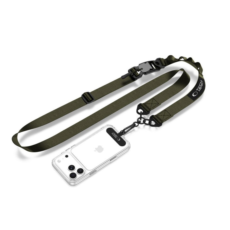 Tech-Protect C9S Rope Crossbody Handyband, Nylon, 91–140 cm, Army Green