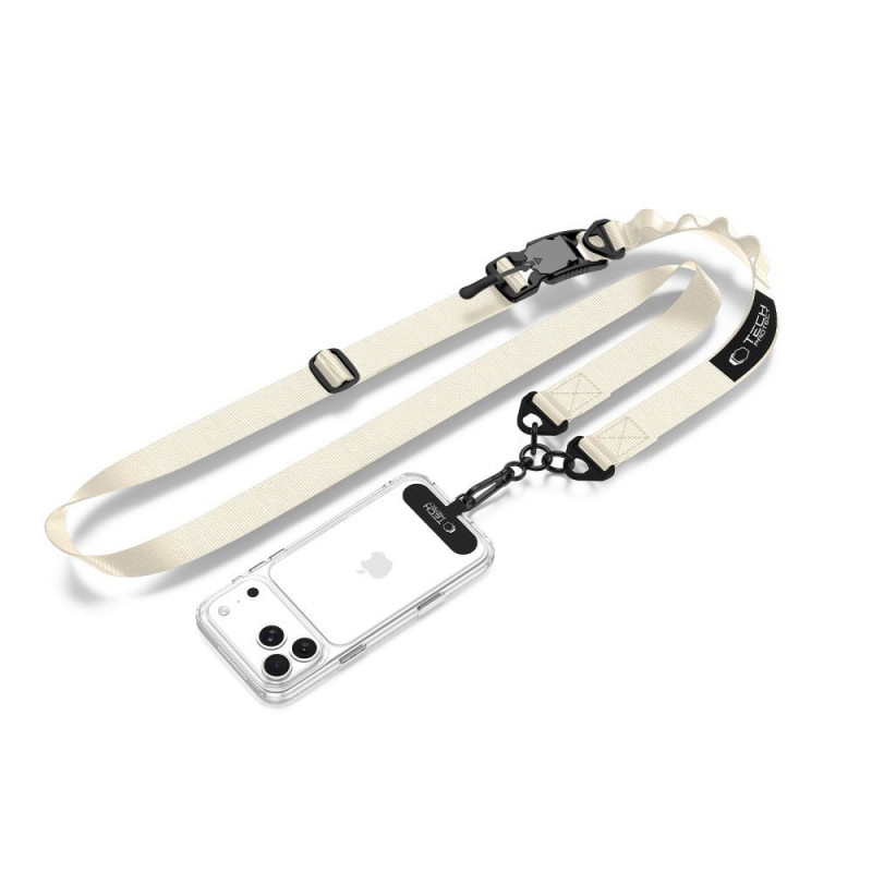 Tech-Protect C9S Rope Crossbody Handy-Trageband, Nylon, 91–140 cm, Desert Beige
