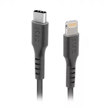 SBS TECABLELIGTC1K USB-C-auf-Lightning-Kabel, 1 m, Schwarz