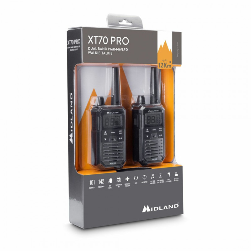 Midland XT70 Pro Duo Walkie-Talkie, Schwarz