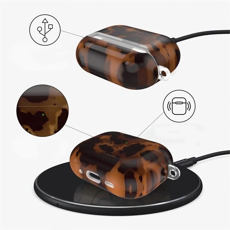 Tech-Protect Lamano Hülle für Apple AirPods Pro 3, Schwarz und Braun