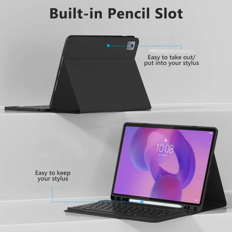 Tech-Protect SmartCase Pen + Keyboard für Lenovo Idea Tab Plus 12.1 (TB-361), Schwarz