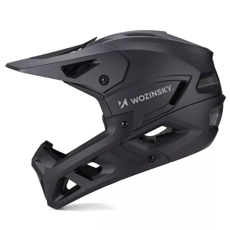 Wozinsky Full-Face-Fahrradhelm mit abnehmbarem Visier, 60-62 cm, schwarz