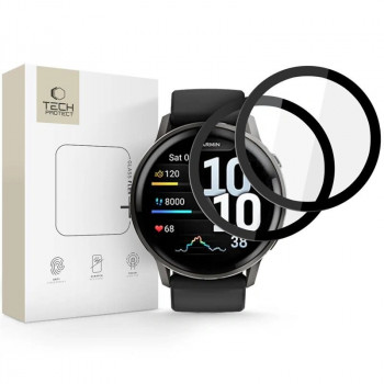 Tech-Protect Glass Flex+ Hybridglas für Garmin Venu 4 45 mm, Schwarz (2 Stk.)