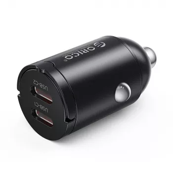 Orico MiniRing MR-30-2C 30W 2x USB-C Kfz-Ladegerät, Schwarz