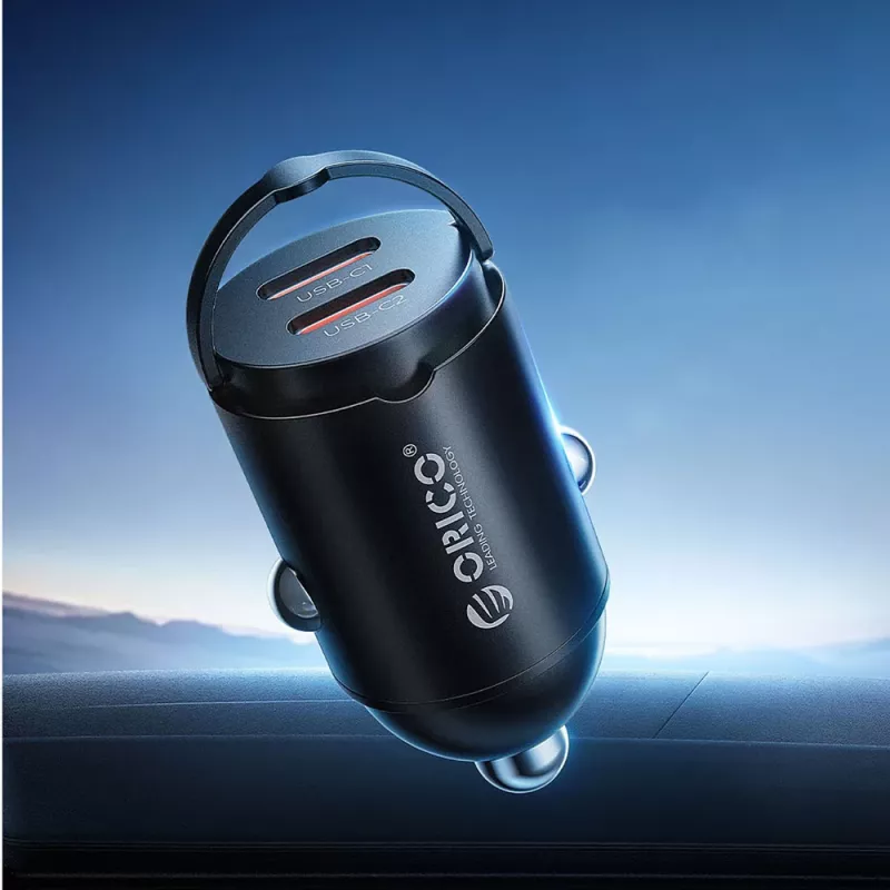 Orico MiniRing MR-30-2C 30W 2x USB-C Kfz-Ladegerät, Schwarz