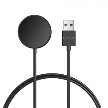 Tech-Protect MC03 UltraBoost Magnetisches Ladekabel USB-A 100 cm für Samsung Galaxy Watch, Schwarz