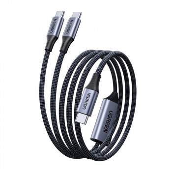 UGREEN L533 2in1 USB-C-Kabel, USB-C auf 2x USB-C PD 140W, 2 m, Schwarz