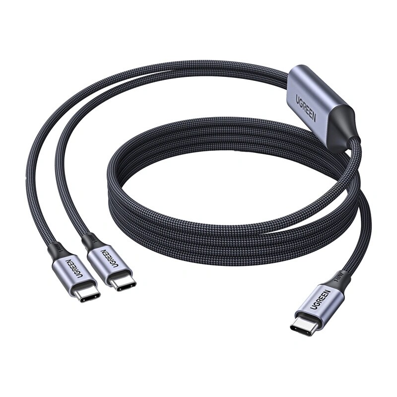 UGREEN L533 2in1 USB-C-Kabel, USB-C auf 2x USB-C PD 140W, 2 m, Schwarz