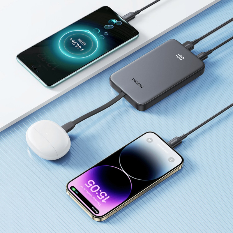 UGREEN PB526 10000mAh 20W Powerbank mit integriertem USB-C-Kabel