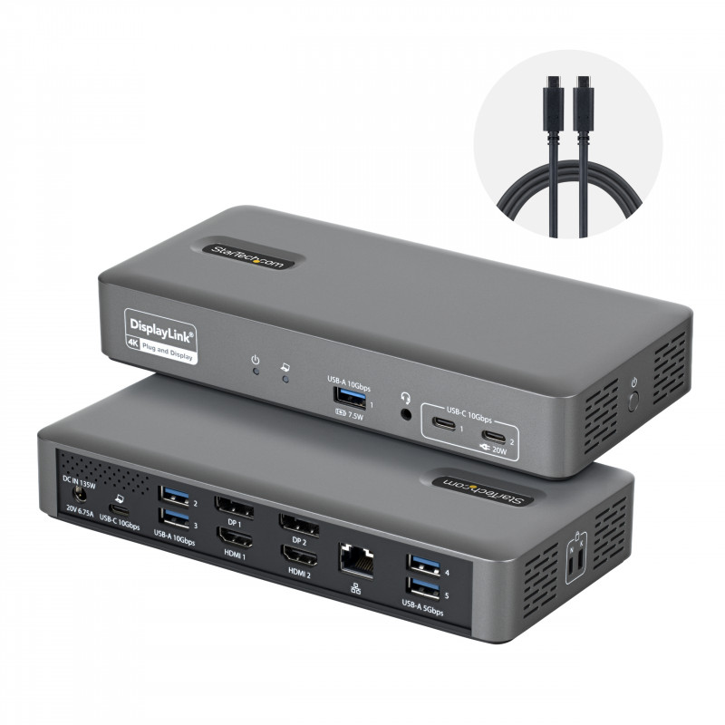 StarTech.com 194UE-USBC-SMARTDOCK USB-C 3.2 Gen 2 Dockingstation, 96 W