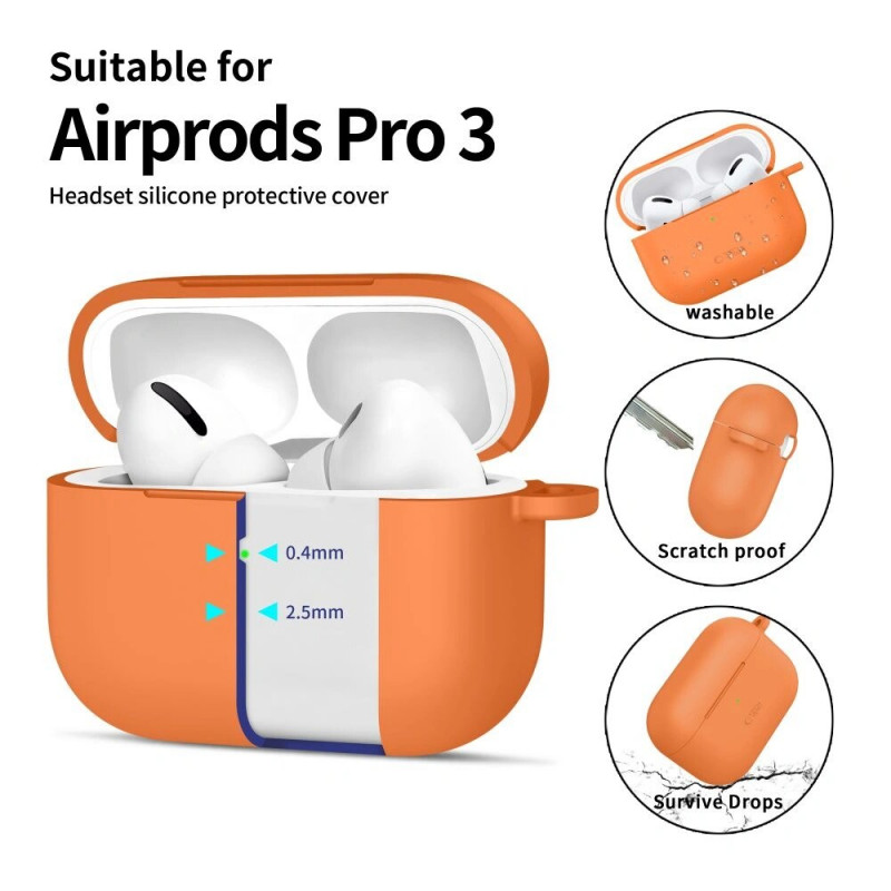 Tech-Protect Silicone Hook Hülle für Apple AirPods Pro 3, Cosmic Orange