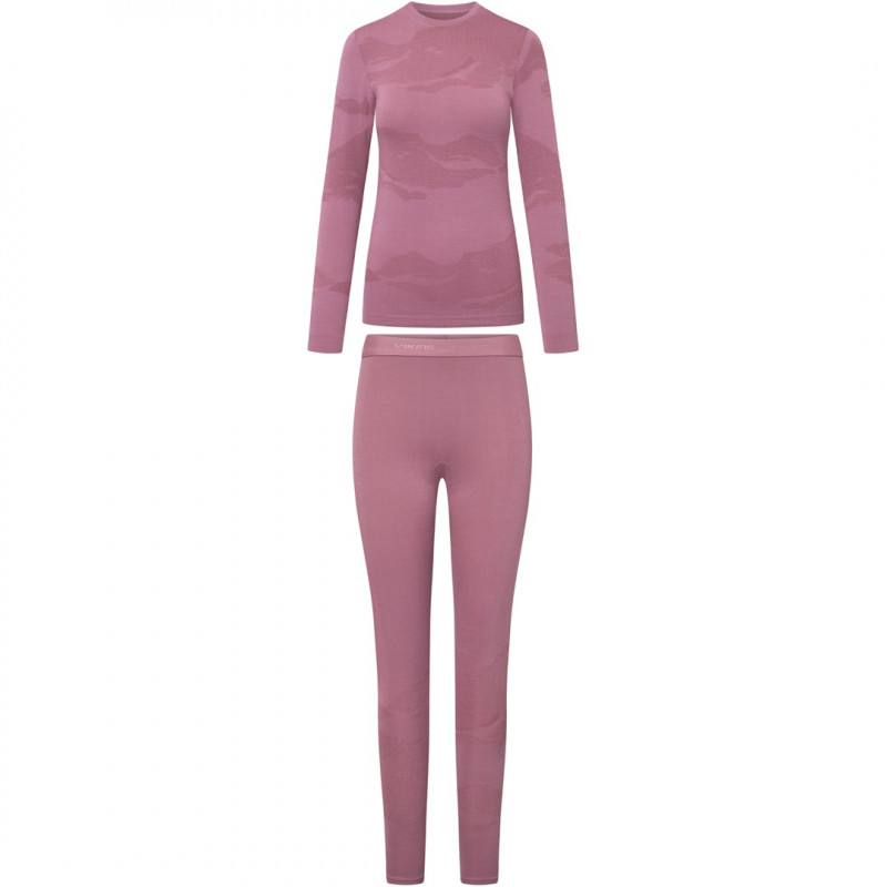 Viking Gasher Lady Set Merino Damen-Unterwäsche, Pink, S