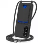 Hurtel Samsung Galaxy A37 5G TPU-Hülle mit Kartenhalter und Umhängeband, schwarz