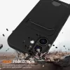 Marka Niezdefiniowana iPhone 17 TPU-Hülle mit Kartenfach und Crossbody-Lanyard, schwarz