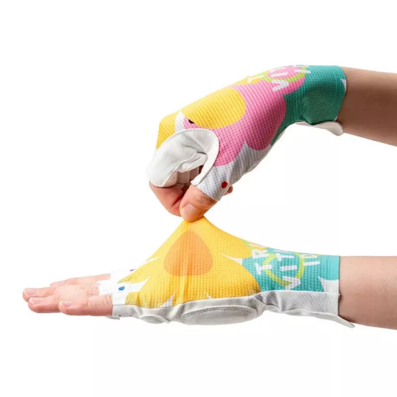 Rockbros S389 Kurzfinger-Fahrradhandschuhe für Damen mit Stoßdämpfung, Größe L, mehrfarbig