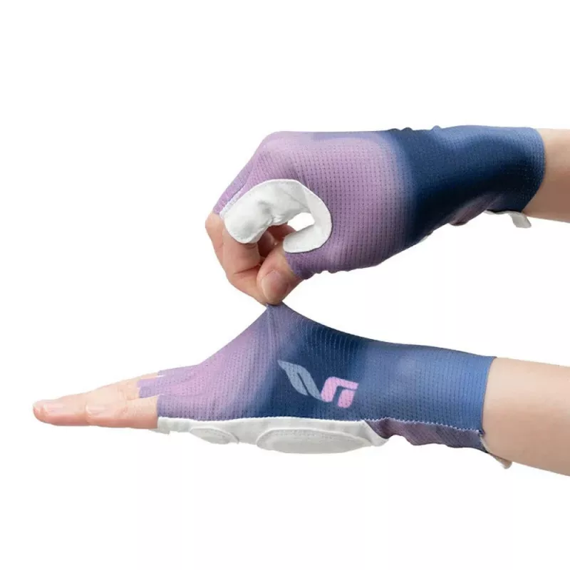 Rockbros S389 Kurzfinger-Fahrradhandschuhe für Damen mit Stoßdämpfung, Größe L, lila