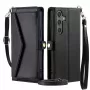 Hurtel Samsung Galaxy A56 5G PU-Ledertasche mit Standfunktion und Bändern, schwarz