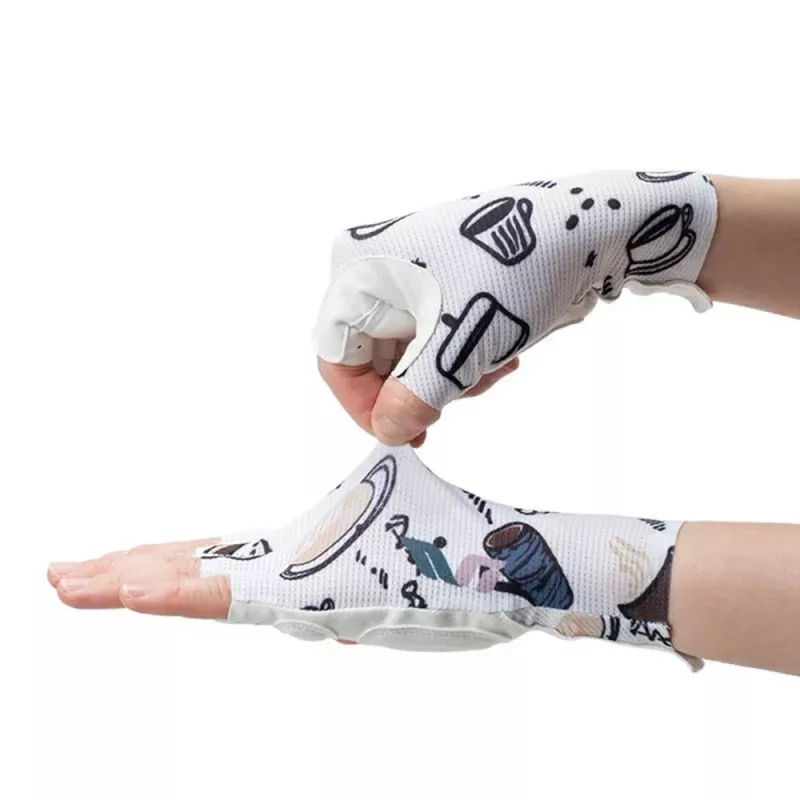 Rockbros S389 Damen Kurzfinger-Fahrradhandschuhe mit Stoßdämpfung, Größe L, weiß