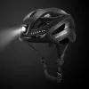 Rockbros ZK-077 Fahrradhelm mit integrierter multidirektionaler Beleuchtung 57–61 cm, Schwarz