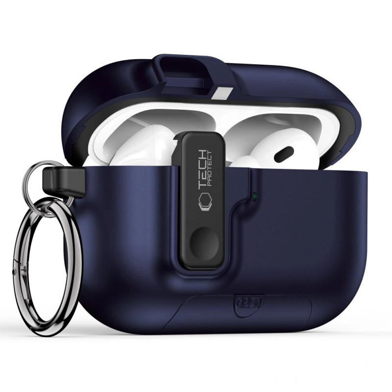 Tech-Protect Slim Hook Hülle für Apple AirPods Pro 3, Navy Blue