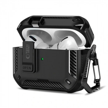 Tech-Protect Carbonox MagSafe Hülle für Apple AirPods Pro 3, THP4731, Schwarz